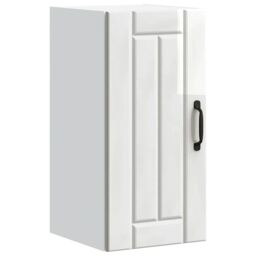 Berkfield Home Kitchen Wall Cabinet Lucca High Gloss White Engineered Wood - thumbnail 1