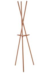 Orsina Minimalist Natural Wood Coat Stand, Functional Coat Rack Stand, Natural Bamboo Constructed Coat Stand
