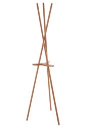 Orsina Minimalist Natural Wood Coat Stand, Functional Coat Rack Stand, Natural Bamboo Constructed Coat Stand - thumbnail 2
