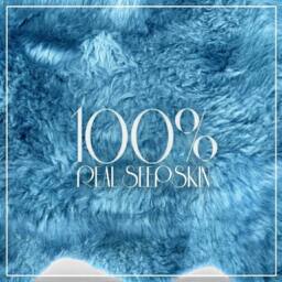 Infinity Leather Luxury Genuine Sheepskin Double Natural Fluffy Soft Real Wool Rug in Blue - Size: 180 cm x 60 cm - thumbnail 5
