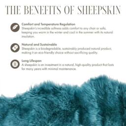 Infinity Leather Luxury Genuine Sheepskin Double Natural Fluffy Soft Real Wool Rug in Blue - Size: 180 cm x 60 cm - thumbnail 6