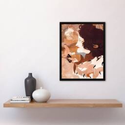 Artery8 Georges de Feure Framed Wall Art Print Femme Fatale Portrait Painting in Brown - Size: A4 - thumbnail 2