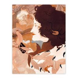 Artery8 Georges de Feure Framed Wall Art Print Femme Fatale Portrait Painting in Brown - Size: A4 - thumbnail 3
