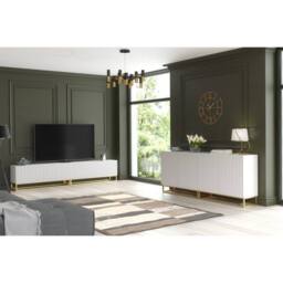 Creative Furniture Ripple Sideboard 100cm - White with Fluted Doors - thumbnail 7
