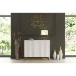 Creative Furniture Ripple Sideboard 100cm - White with Fluted Doors - thumbnail 2
