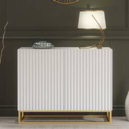 Creative Furniture Ripple Sideboard 100cm - White with Fluted Doors