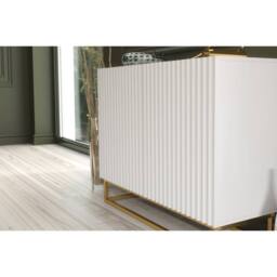 Creative Furniture Ripple Sideboard 100cm - White with Fluted Doors - thumbnail 4