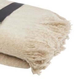 Seasons Faux Mohair Blanket in Beige - thumbnail 2