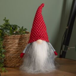 Samuel Alexander 34cm Festive Gonk Cuddly Santa Indoor Christmas Plush Decoration in Spotty Hat in Red - thumbnail 1