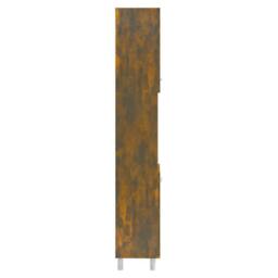 Berkfield Home Bathroom Cabinet Smoked Oak 30x30x179 cm Engineered Wood in Brown - Size: 30 x 30 x 179 cm - thumbnail 7