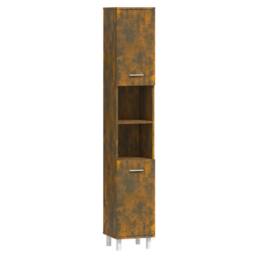 Berkfield Home Bathroom Cabinet Smoked Oak 30x30x179 cm Engineered Wood in Brown - Size: 30 x 30 x 179 cm