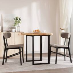 Berkfield Home Table Top Round √ò80x4 cm Solid Wood Acacia in Brown - Size: 80x4 cm - thumbnail 1