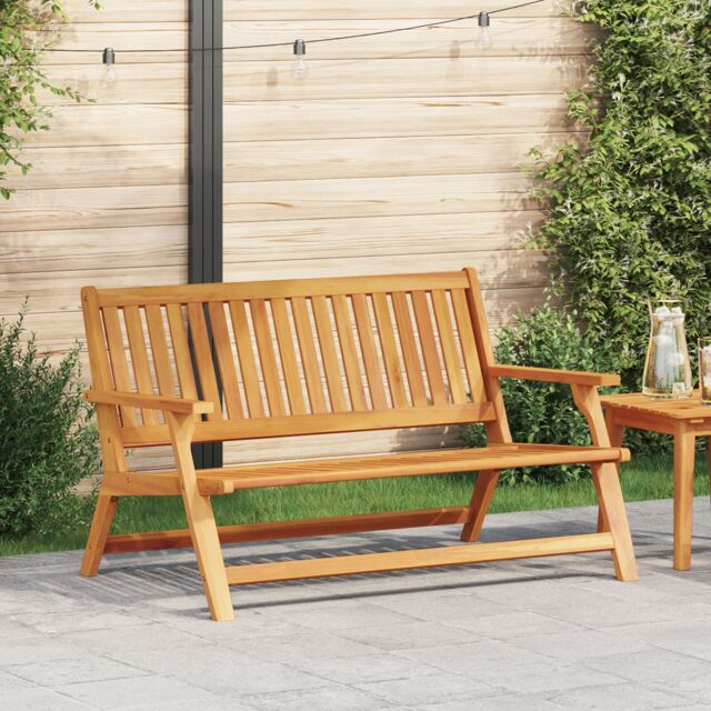 Berkfield Home Garden Bench 122.5x77x74 cm Solid Acacia Wood in Brown - image 1