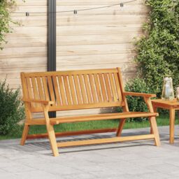 Berkfield Home Garden Bench 122.5x77x74 cm Solid Acacia Wood in Brown - thumbnail 1