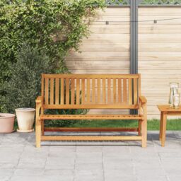 Berkfield Home Garden Bench 122.5x77x74 cm Solid Acacia Wood in Brown - thumbnail 3