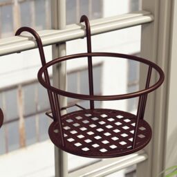 Living and Home 22cm Round Hanging Railing Planter Basket for Patio Balcony in Bronze - thumbnail 2