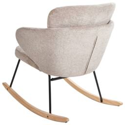 Wyld and Coco Rocking Chair Taupe Fabric Rubberwood Skates and Metal Legs in Beige - thumbnail 5