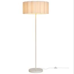 CGC Lighting Lena Cream Off-White Straight Floor Lamp with Large Scalloped Lampshade - thumbnail 3