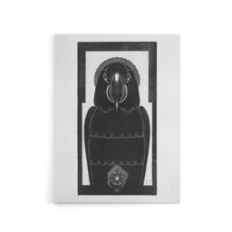 "Artery8 Stylised Ara Macaw Parrot De Mesquita Canvas Wall Art Print in White - Size: W24"" x H32""" - thumbnail 1
