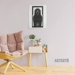 "Artery8 Stylised Ara Macaw Parrot De Mesquita Canvas Wall Art Print in White - Size: W24"" x H32""" - thumbnail 3