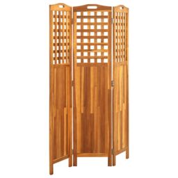 Berkfield Home 3-Panel Room Divider 121x2x170 cm Solid Acacia Wood in Brown - Size: 121 x 2 x 170 cm - thumbnail 3