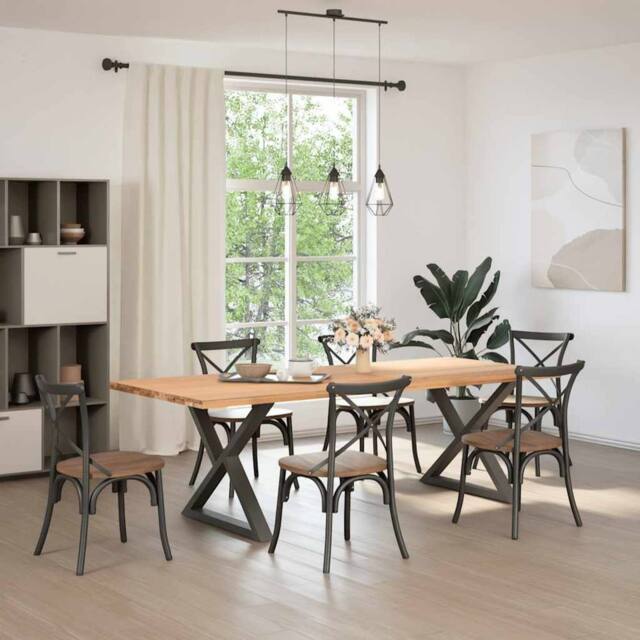 Berkfield Home Modern Dining Table Legs 2 pcs Anthracite 90x(72-73.3) cm Steel in Grey - image 1