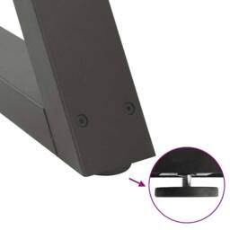 Berkfield Home Modern Dining Table Legs 2 pcs Anthracite 90x(72-73.3) cm Steel in Grey - thumbnail 9