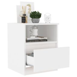 Berkfield Home Bed Cabinet White 40x40x50 cm Engineered Wood - Size: 40 x 40 x 50 cm - thumbnail 6