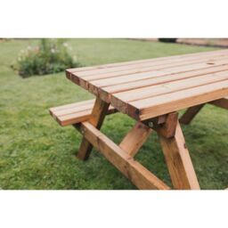Churnet Valley Garden Furniture Ltd Valley Deluxe Picnic Table - L180 x W150 x H90cm - Partially Assembled in Brown - thumbnail 5