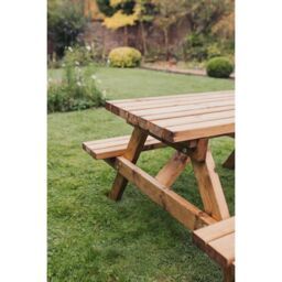 Churnet Valley Garden Furniture Ltd Valley Deluxe Picnic Table - L180 x W150 x H90cm - Partially Assembled in Brown - thumbnail 4