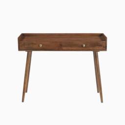 FurnitureboxUK Vinson Rectangle Walnut Wood 2 Drawer Console Table - thumbnail 3