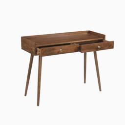 FurnitureboxUK Vinson Rectangle Walnut Wood 2 Drawer Console Table - thumbnail 5