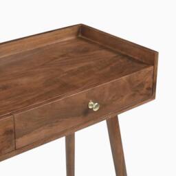 FurnitureboxUK Vinson Rectangle Walnut Wood 2 Drawer Console Table - thumbnail 6