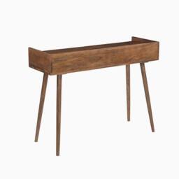 FurnitureboxUK Vinson Rectangle Walnut Wood 2 Drawer Console Table - thumbnail 4