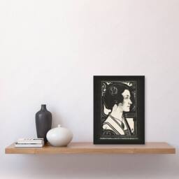 Artery8 Woman Stained Glass Sketch Portrait Holst Framed Wall Art Print in Black - Size: A4 - thumbnail 4