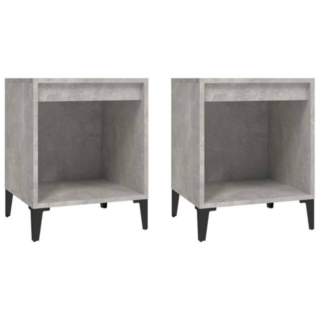 Berkfield Home Bedside Cabinets 2 pcs Concrete Grey 40x35x50 cm - Size: 40 x 35 x 50 cm - image 1