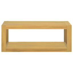 Berkfield Home Wall-mounted Bathroom Cabinet 90x45x35 cm Solid Wood Teak in Brown - Size: 90 x 45 x 35 cm - thumbnail 2