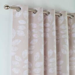 Portfolio Home Boston Botanical Leaf Fully Lined Eyelet Curtain Set 2 Panel Pair in Natural - Size: 229 cm width x 229 cm drop - thumbnail 3
