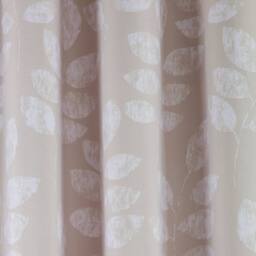 Portfolio Home Boston Botanical Leaf Fully Lined Eyelet Curtain Set 2 Panel Pair in Natural - Size: 229 cm width x 229 cm drop - thumbnail 2