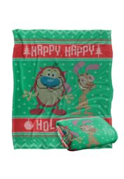 Ren & Stimpy Ren & Stimpy Swearter Silky Touch Super Soft Throw Blanket 152 X 127 cm in White - thumbnail 2