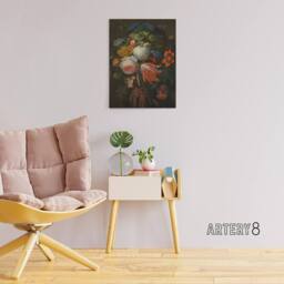"Artery8 Hanging Bouquet of Flowers Abraham Mignon Canvas Wall Art - Size: W18"" x H24""" - thumbnail 3