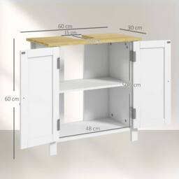 Kelvenix Bathroom Under Sink Cabinet in White - thumbnail 2
