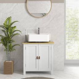 Kelvenix Bathroom Under Sink Cabinet in White - thumbnail 5