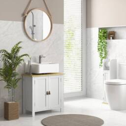 Kelvenix Bathroom Under Sink Cabinet in White - thumbnail 3
