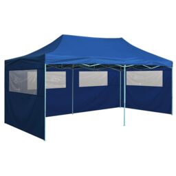 Berkfield Home Professional Folding Party Tent with 4 Sidewalls 3x6 m Steel Blue - thumbnail 1