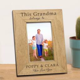 Uniqueful Personalised This Belongs To Wood Picture Frame 7 x 5 for Grandma in Brown
