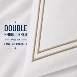 Grace TC800 Duvet Cover Set 100% Cotton Sateen Oxford with Button Closure in Natural White - Size: Single - thumbnail 5