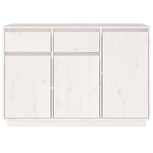 Berkfield Home Sideboard White 110x34x75 cm Solid Wood Pine - Size: 110 x 34 x 75 cm - image 1