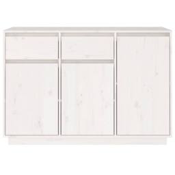 Berkfield Home Sideboard White 110x34x75 cm Solid Wood Pine - Size: 110 x 34 x 75 cm - thumbnail 1