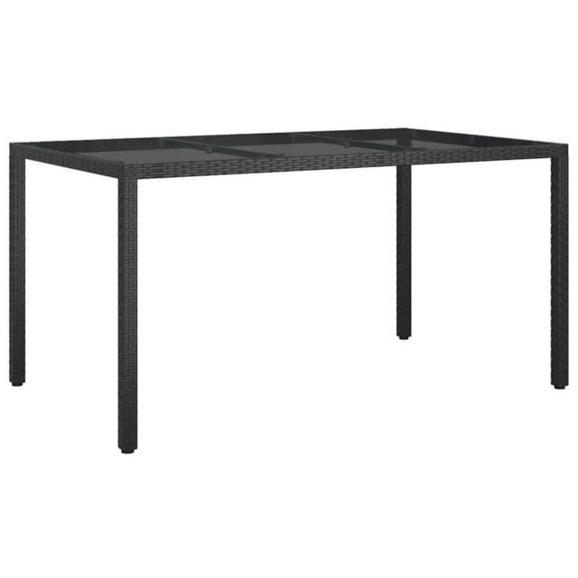 Berkfield Home Garden Dining Table Black 150x90x75 cm Poly Rattan - Size: 150 x 90 x 75 cm - image 1